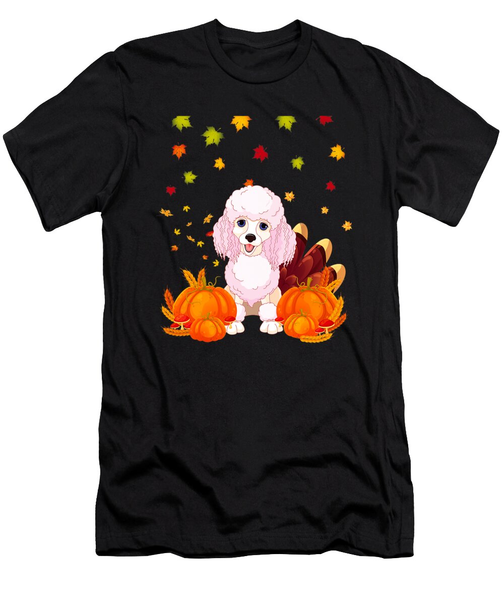 Cool Thanksgiving Poodle Turkey Costume Fall Autumn Gift Dhbubble T-Shirt