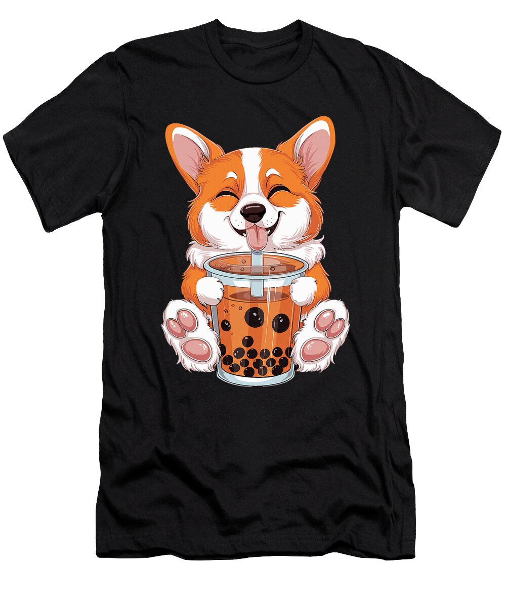 Corgi Dog Bubble Boba Tea Cute Kawaii Corgi Dog Zyneu Gangd T-Shirt