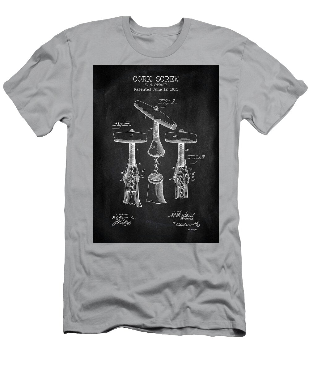 Corkscrew Patent Chalkboard Denny H T-Shirt