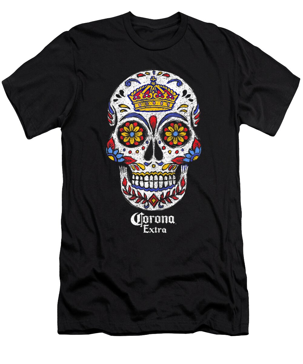 Corona Extra Sugar Skull Shannon Nelson Art T-Shirt