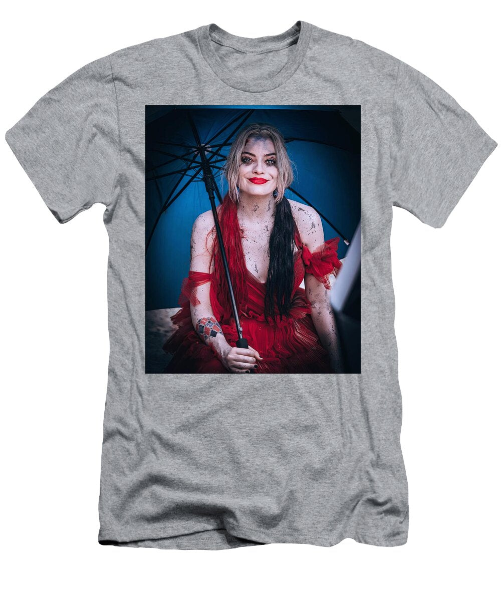 Cosplayer with Umbrella Makeup Red Dress Matcha Coffe T-Shirt
