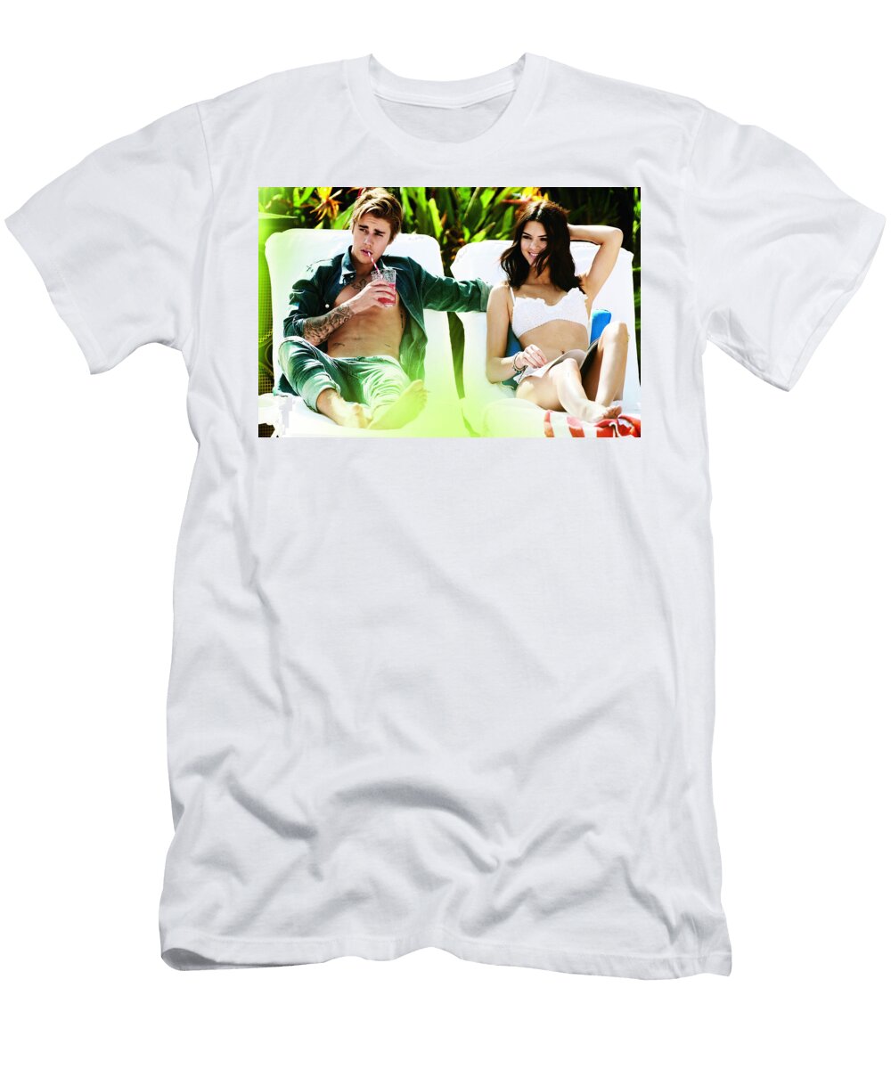 Couple Relaxing Poolside Man Drinks Smoothie Woman Reading Boo Affrile Allen T-Shirt
