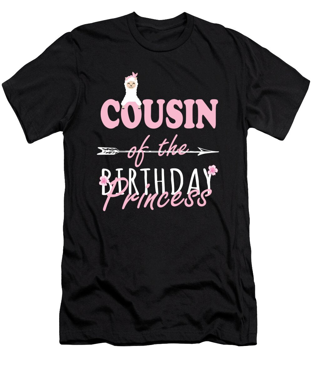 Cousin of the Birthday Princess Llamazing Girl Llama Party Graphic Art Grabitees T-Shirt