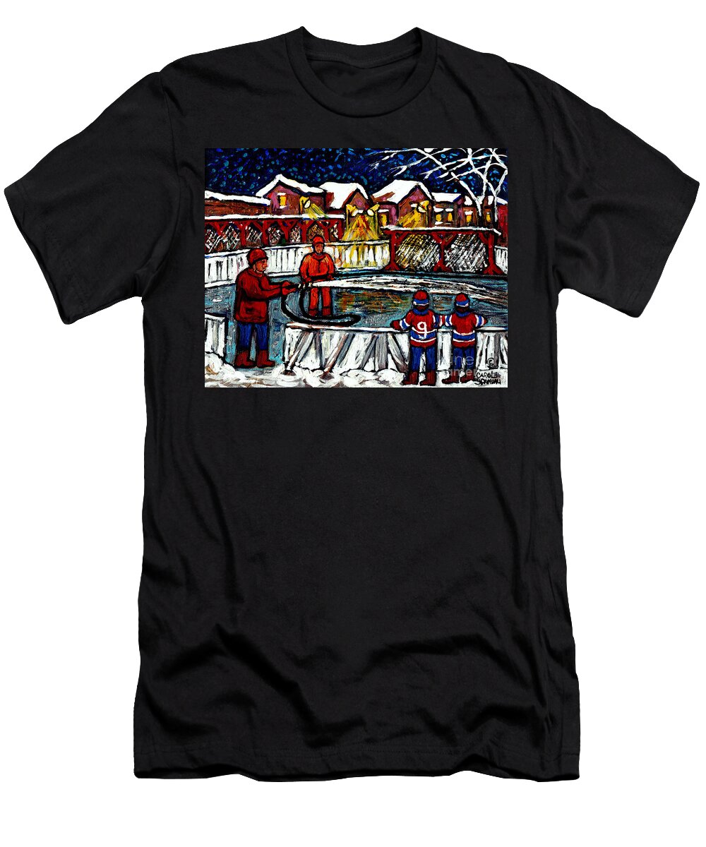 Crawford Park Verdun Master Flooders Ice the Rink Starry Night Montreal Carole Spandau Carole Spandau T-Shirt