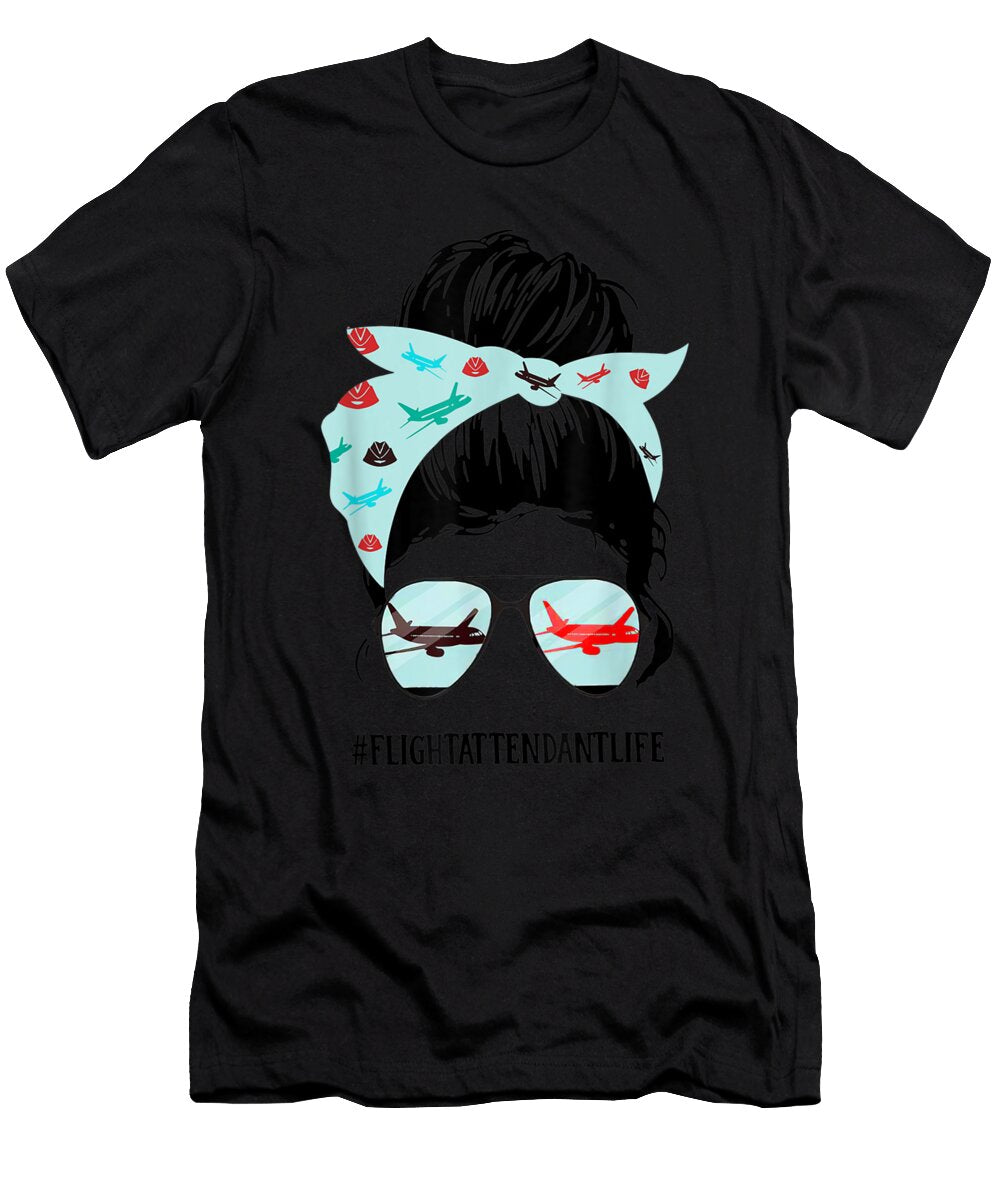 Crazy Skull Flight Attendant Shannon Nelson Art T-Shirt
