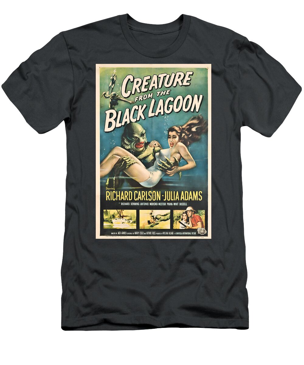Creature From the Black Lagoon 1954 Sci Fi Horror Retro Movie Poster Upscaled T-Shirt