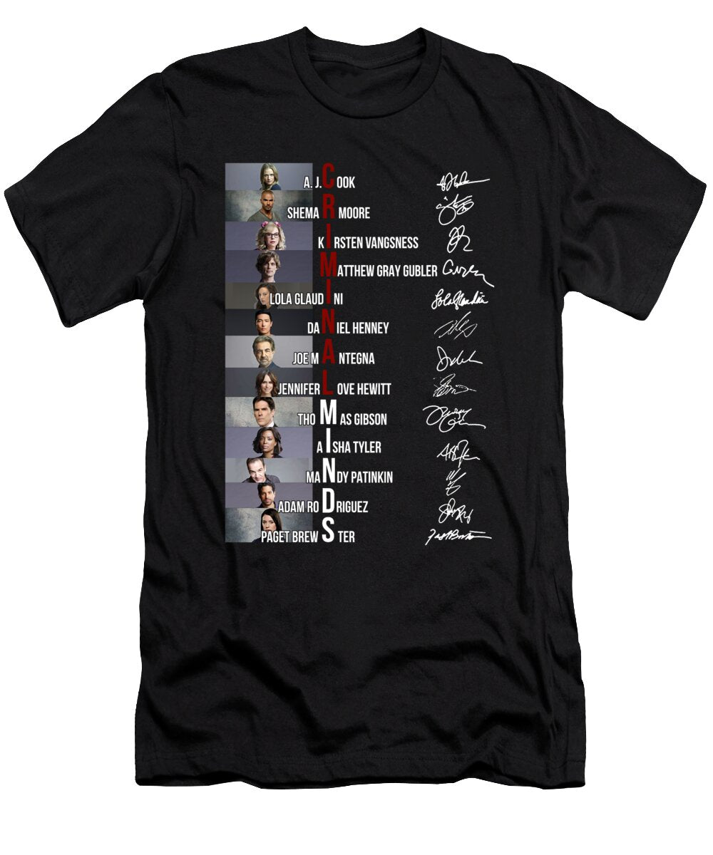 Criminal Minds Matthew Gray Gubler a J Cook Kirsten Vangsness Th T-Shirt