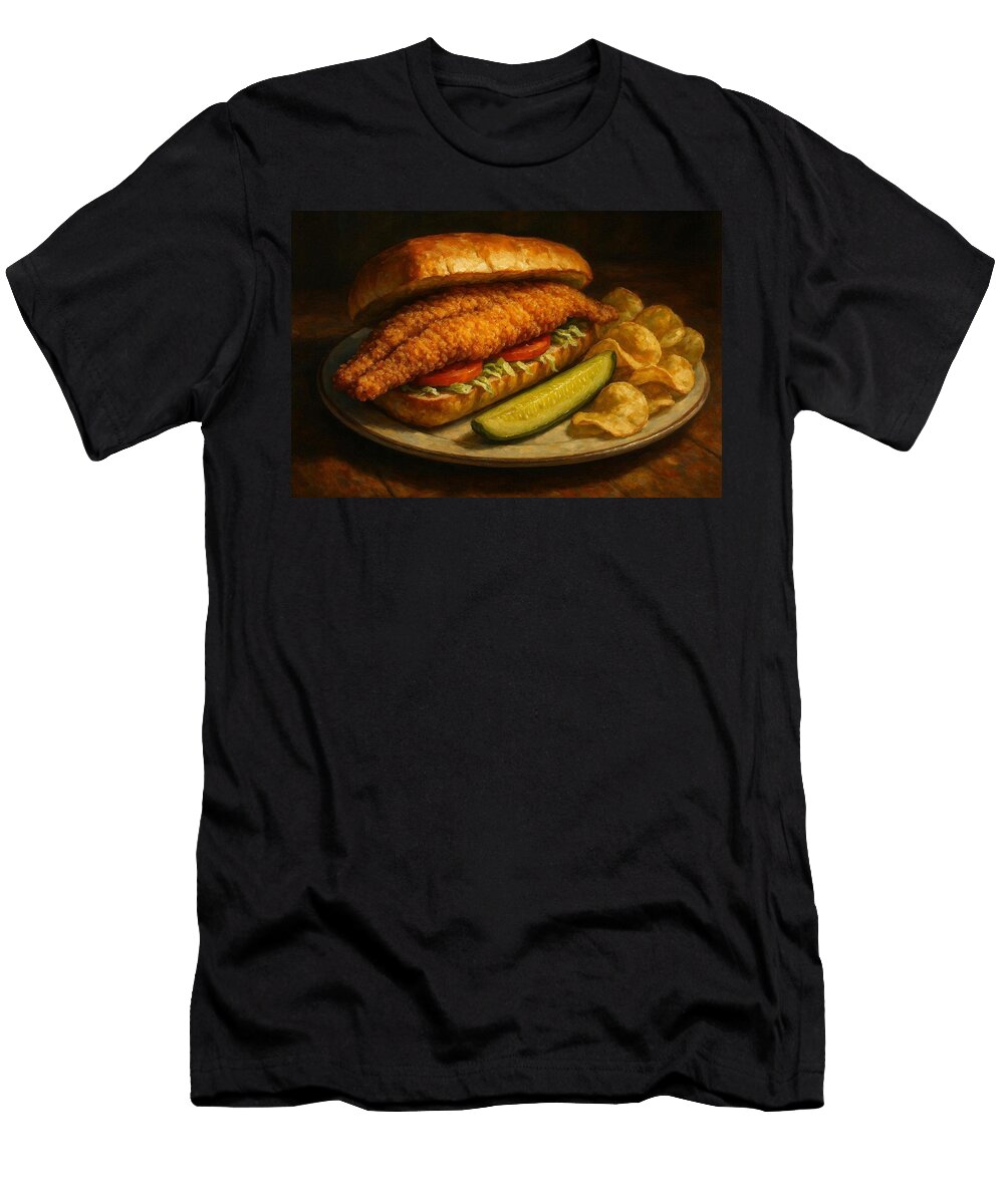 Crispy Fish Sandwich Delight James Spears T-Shirt