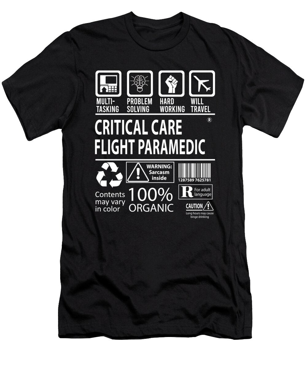 Critical Care Flight Paramedic Multitasking Job Title Gift Item Shi Hu Kang T-Shirt