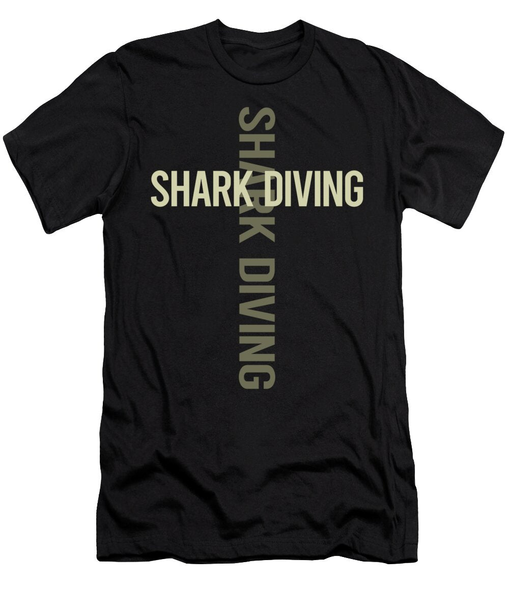 Cross Text Shark Diving Diver Petrona Romero T-Shirt