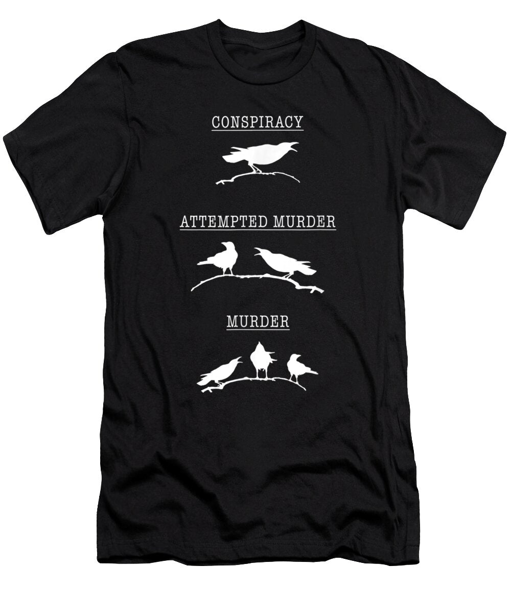 Crow Poetry Attempted Murder Skull Gothic Edgar Shannon Nelson Art T-Shirt