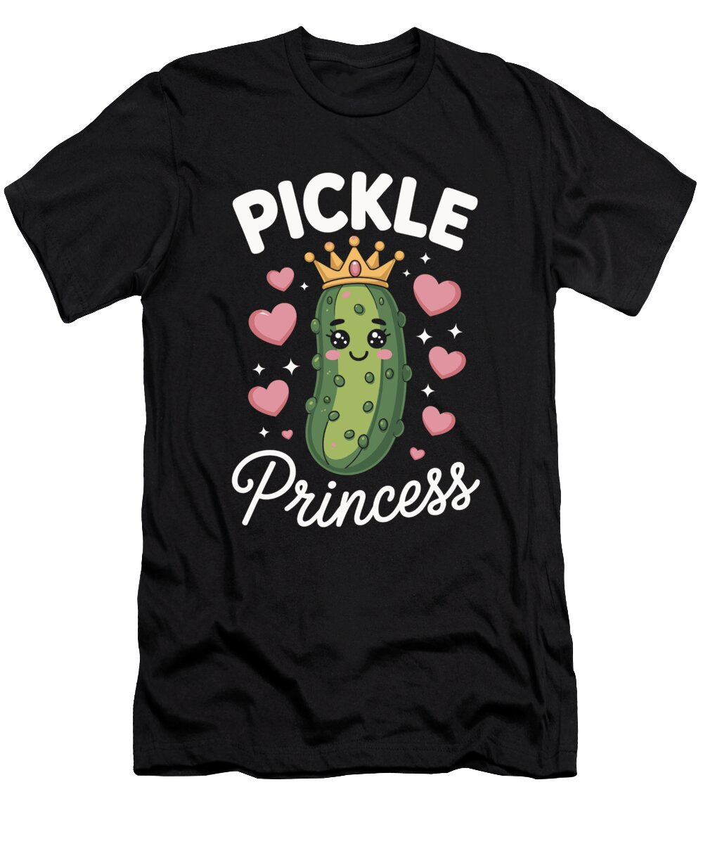 Crowned Pickle Surrounded By Hearts Joanna Redesiuk T-Shirt