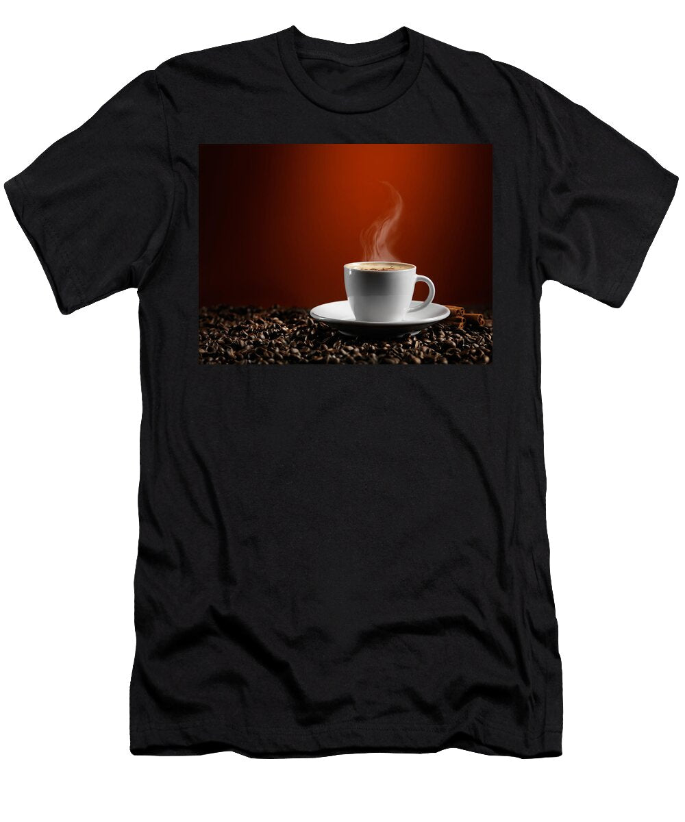 Cup of Coffe Latte on Coffee Beans Oleksiy Maksymenko T-Shirt