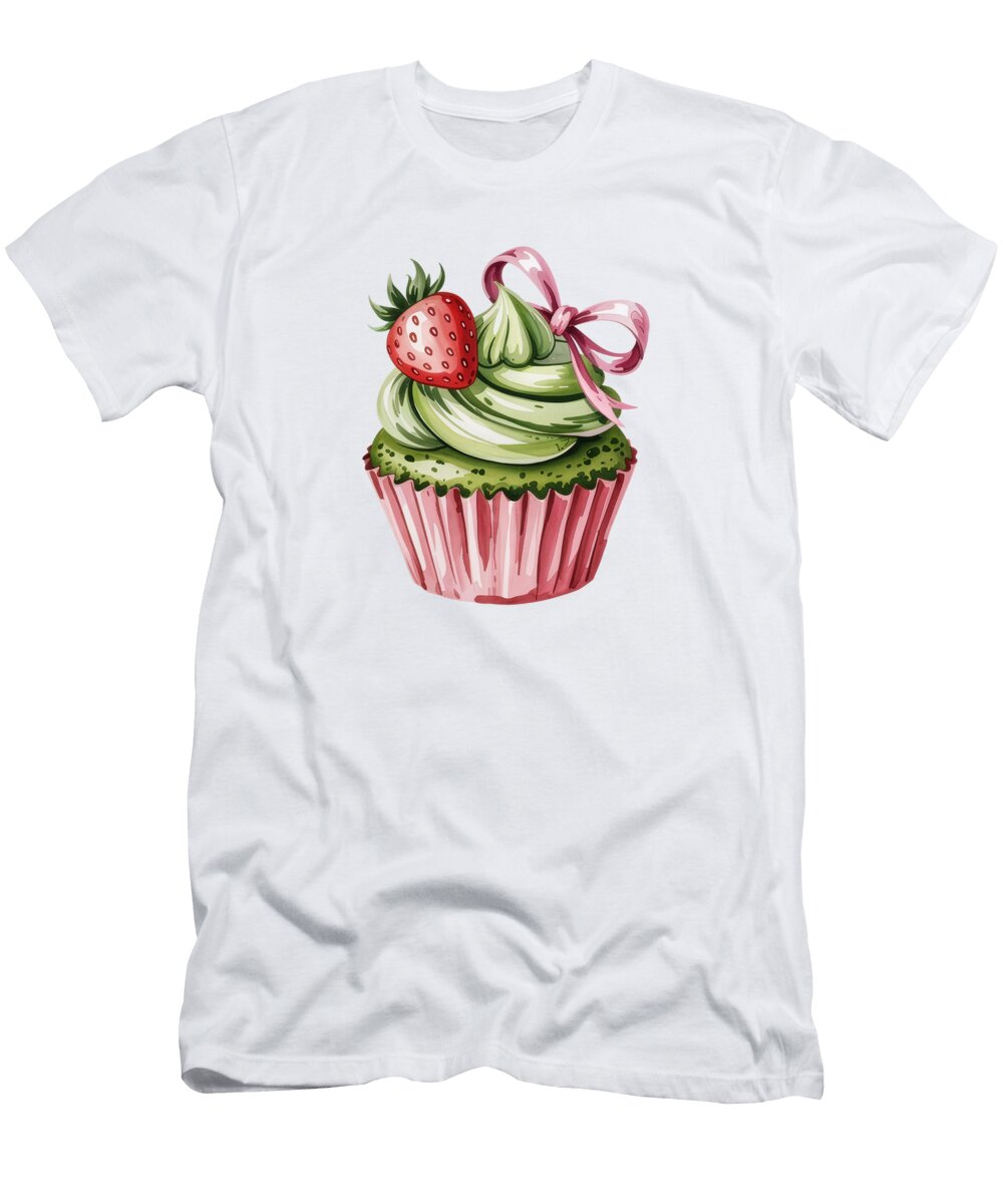 Cupcake with Strawberry and Bow Joanna Redesiuk T-Shirt