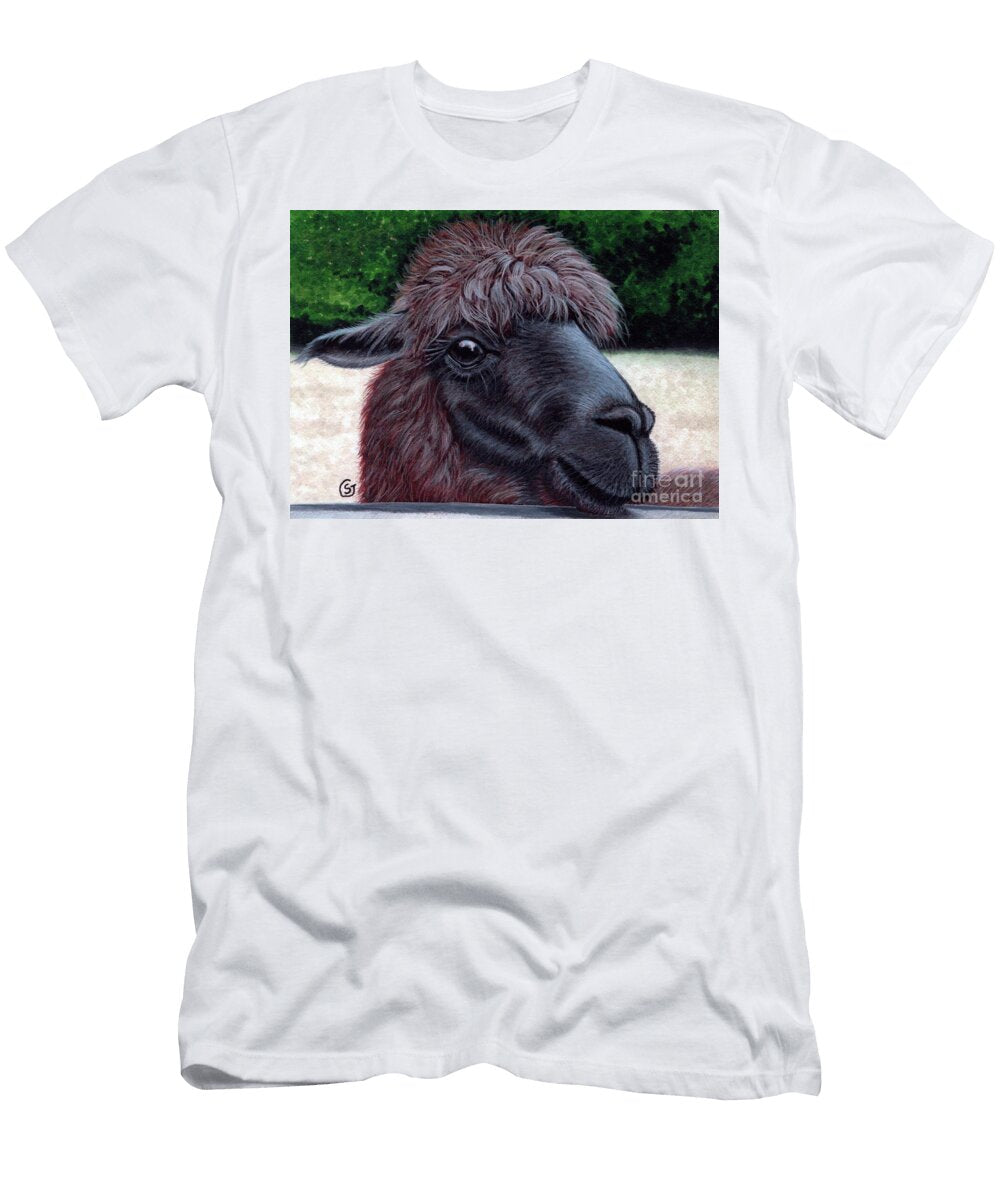 Curious Alpaca in Pastel Colors Sherry Goeben T-Shirt