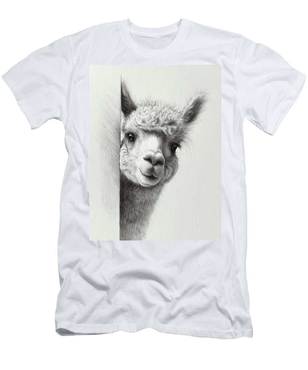 Curious Alpaca Peeking Fabrizio Cassetta T-Shirt