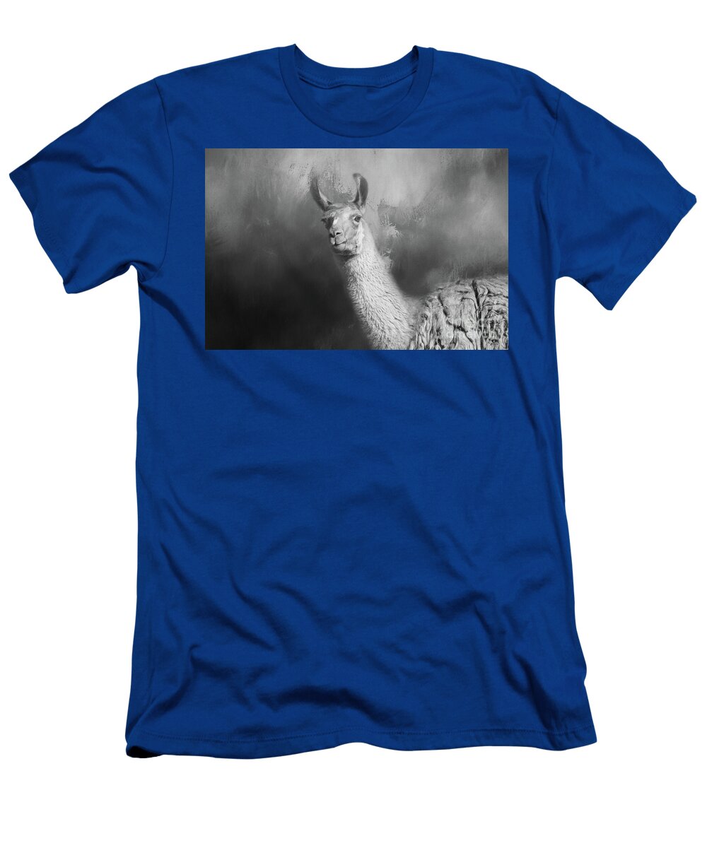 Curious Llama Bw Elisabeth Lucas T-Shirt