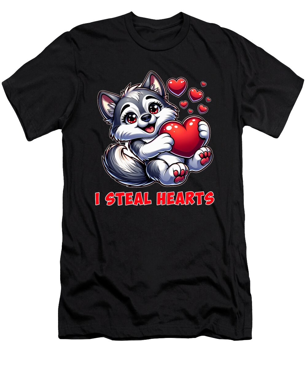 Cute Alaskan Klee Kai Dog I Steal Hearts Sophie Eleanor T-Shirt