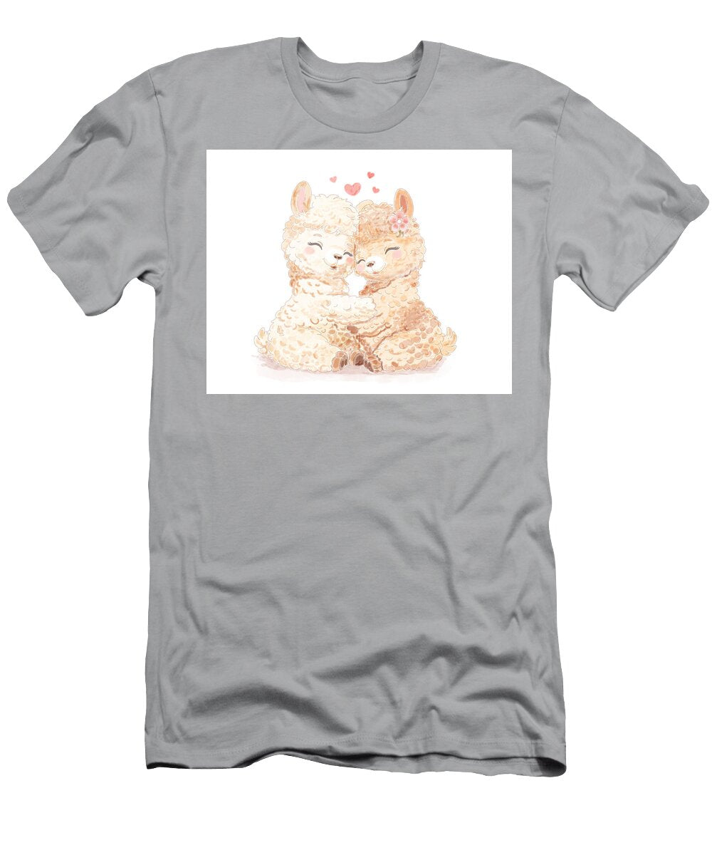 Cute Alpaca Couple Embracing Pallavi Sharma T-Shirt