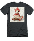 Cute Alpaca in a Red Hat Enjoying a Winter Sleigh Ride Rhys Jacobson T-Shirt