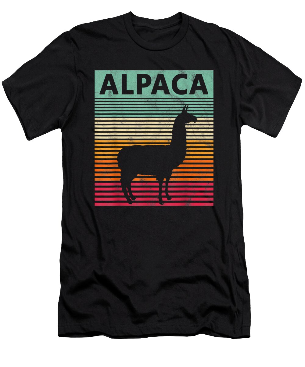 Cute Alpaca Lover Vintrage Retro Llama Cute Gift Ezone Prints T-Shirt