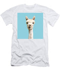 Cute Alpaca Portrait on Blue Sky Illustration Julien T-Shirt
