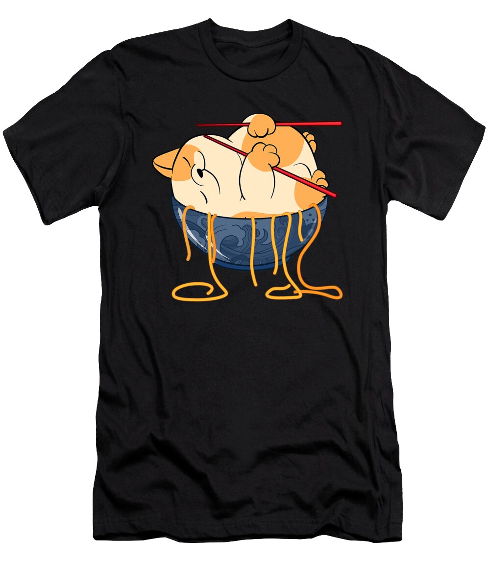Cute Anime Merch Cat Design Japanese Ramen Noodle Clothes Dhbubble T-Shirt