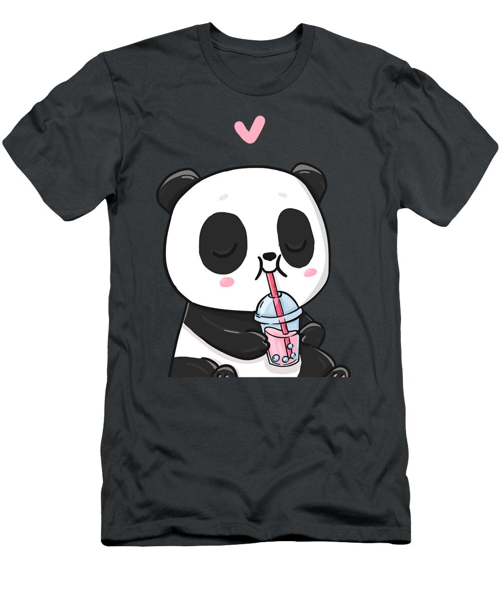 Cute Anime Panda Is Drinking Boba Bubble Tea L Funny Kawaii Kirkg Monro T-Shirt