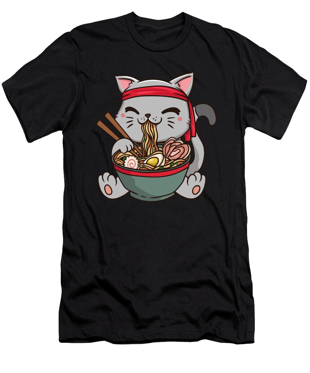 Cute Anime Ramen Cat Otaku Manuel Pichler T-Shirt