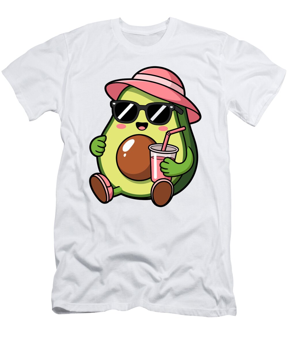 Cute Avocado Character with Drink Joanna Redesiuk T-Shirt