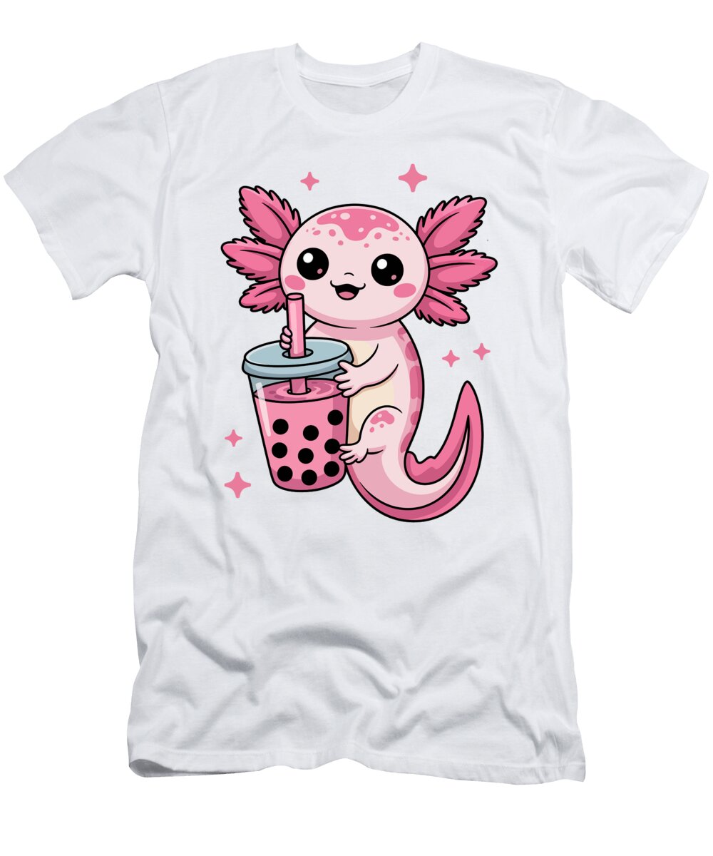 Cute Axolotl with Bubble Tea Joanna Redesiuk T-Shirt