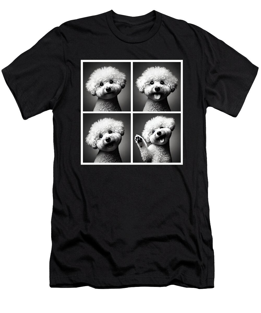 Cute Bichon Frise Selfie Photo Funny Photobooth Dog Lover Job T-Shirt