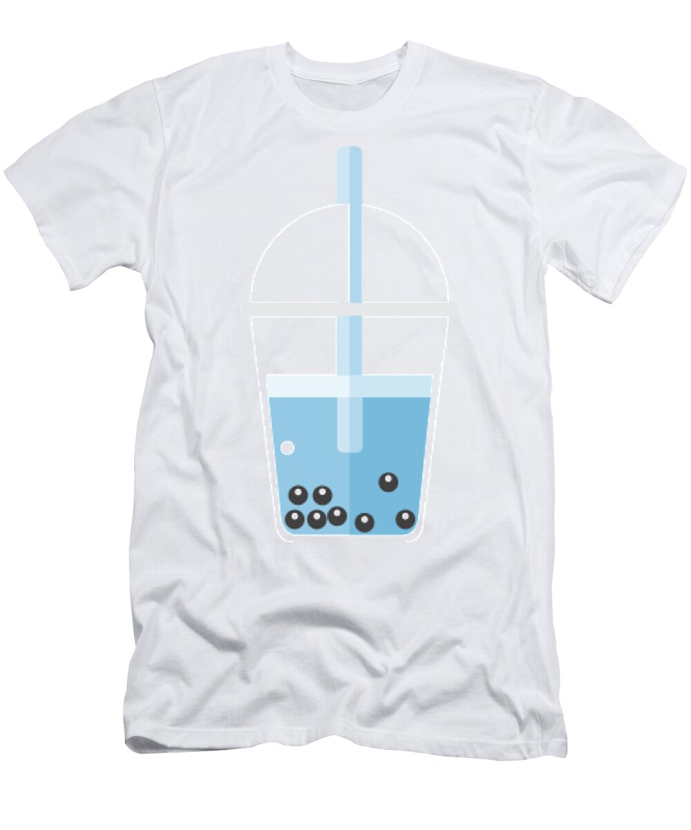 Cute Blue Bubble Tea Boba Tea Sunghyun Park T-Shirt