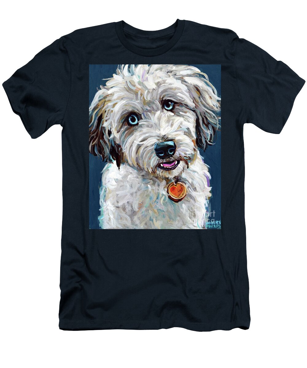 Cute Blue Eyed Aussiedoodle Robert Phelps T-Shirt