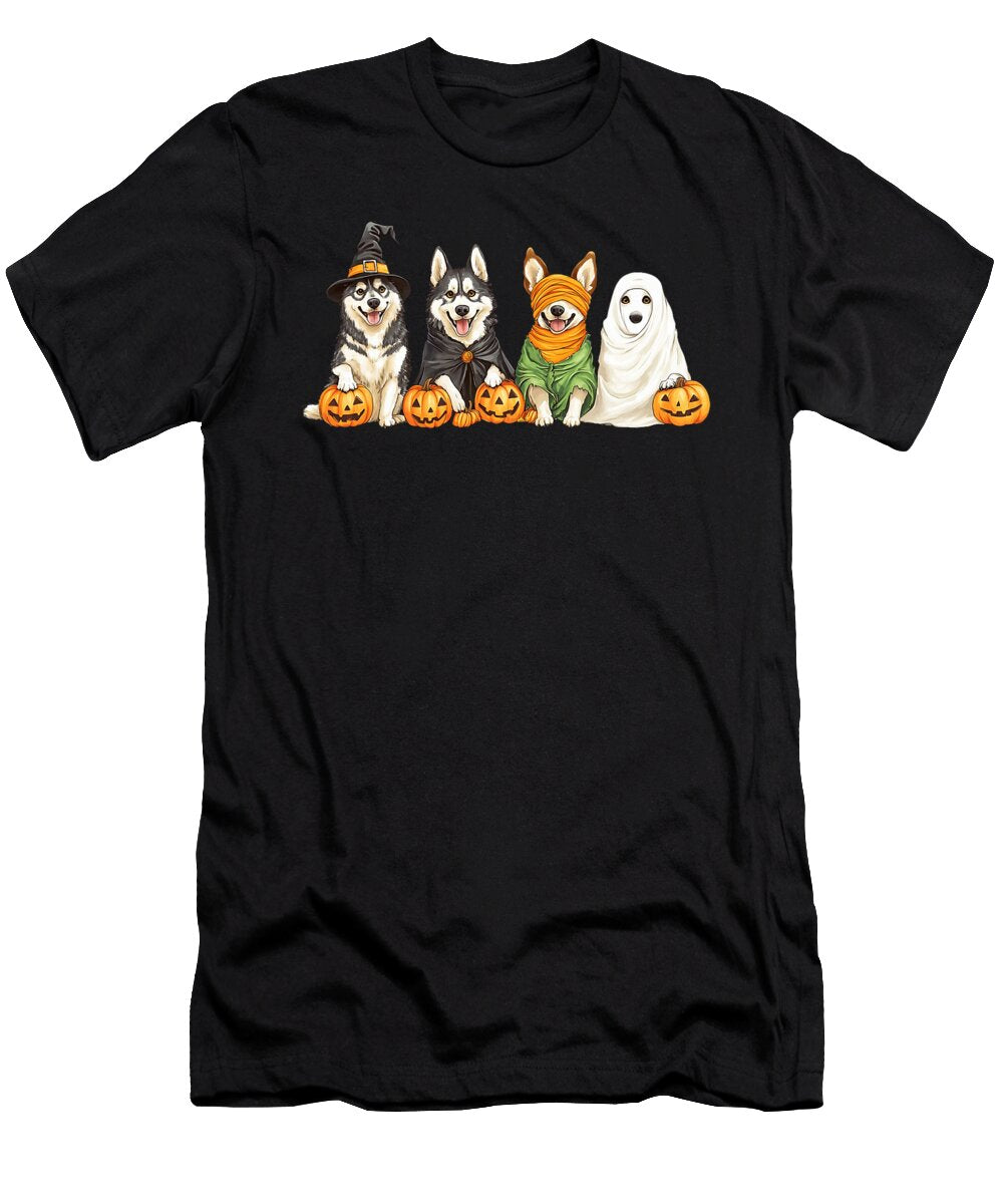 Cute Fall Siberian Husky Dog Owner Halloween Studi Alex T-Shirt