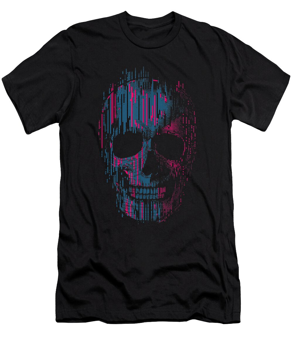 Cute Fashion Skull Skull Graphic Glitch Shannon Nelson Art T-Shirt