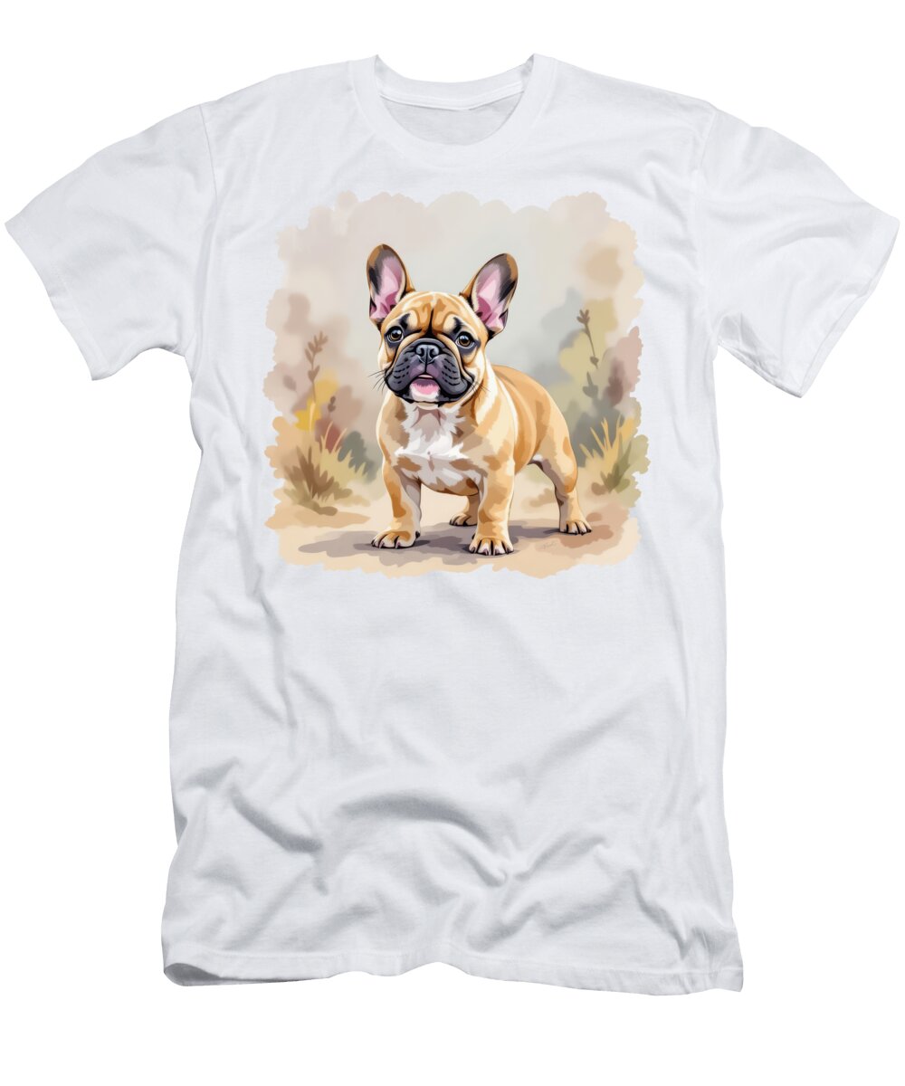Cute Fawn Colored French Bulldog Frenchie Dog Crista Forest T-Shirt