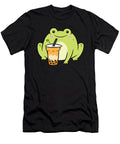 Cute Frog Drinking Bubble Tea Funny Bubble Tea Eq Designs T-Shirt