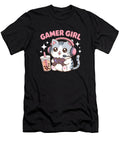 Cute Gamer Cat with Bubble Tea Joanna Redesiuk T-Shirt
