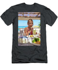 Cute Girl Drinking Cocktail on the Beach Anna Om T-Shirt
