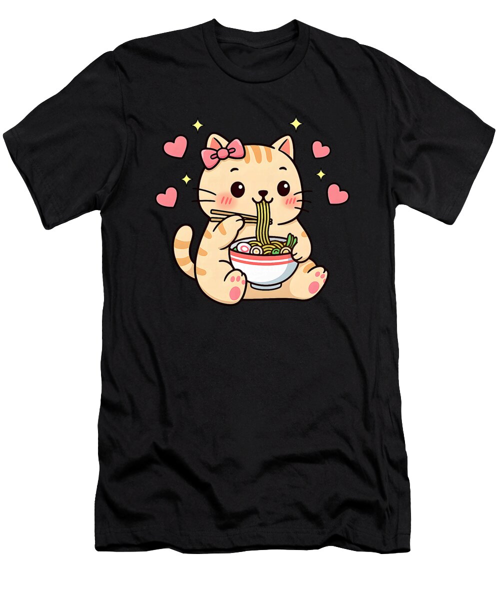 Cute Girls Cat Ramen Kawaii Tea Kawaii Funny Cat Zyneu Gangd T-Shirt