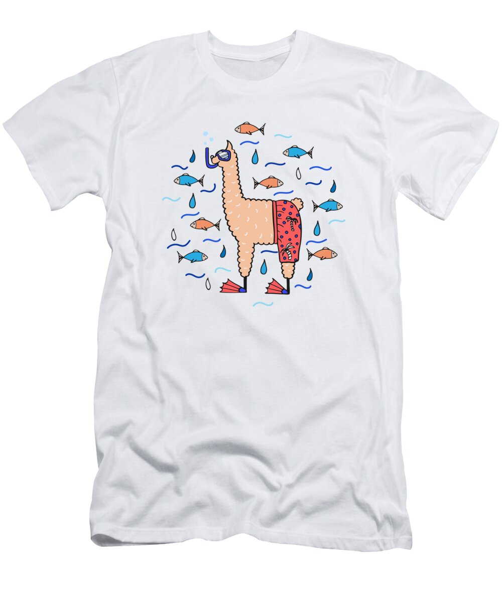 Cute Hand Drawn Illustration of a Lama Tatiana Pankova T-Shirt