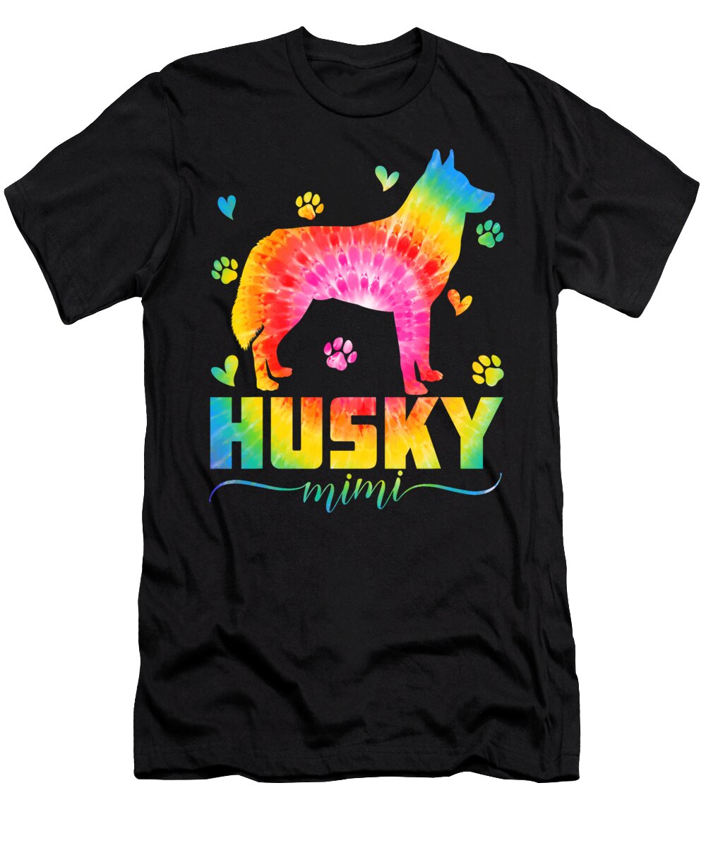Cute Husky Mimi Husky Dog Mom Tie Dye Mothers Natalie Lidford T-Shirt