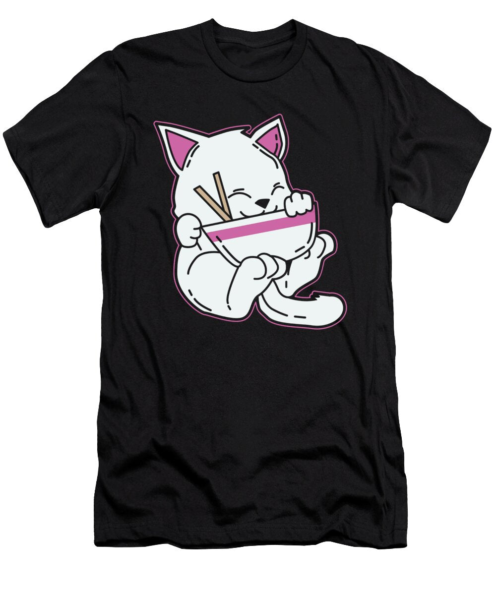 Cute Japanese Anime Ramen Cat Gift Manga Manuel Pichler T-Shirt