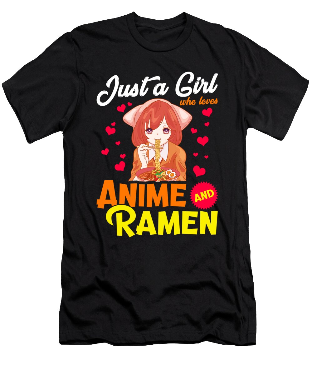 Cute Just a Girl Who Loves Anime Ramen Foodie the Perfect Presents T-Shirt