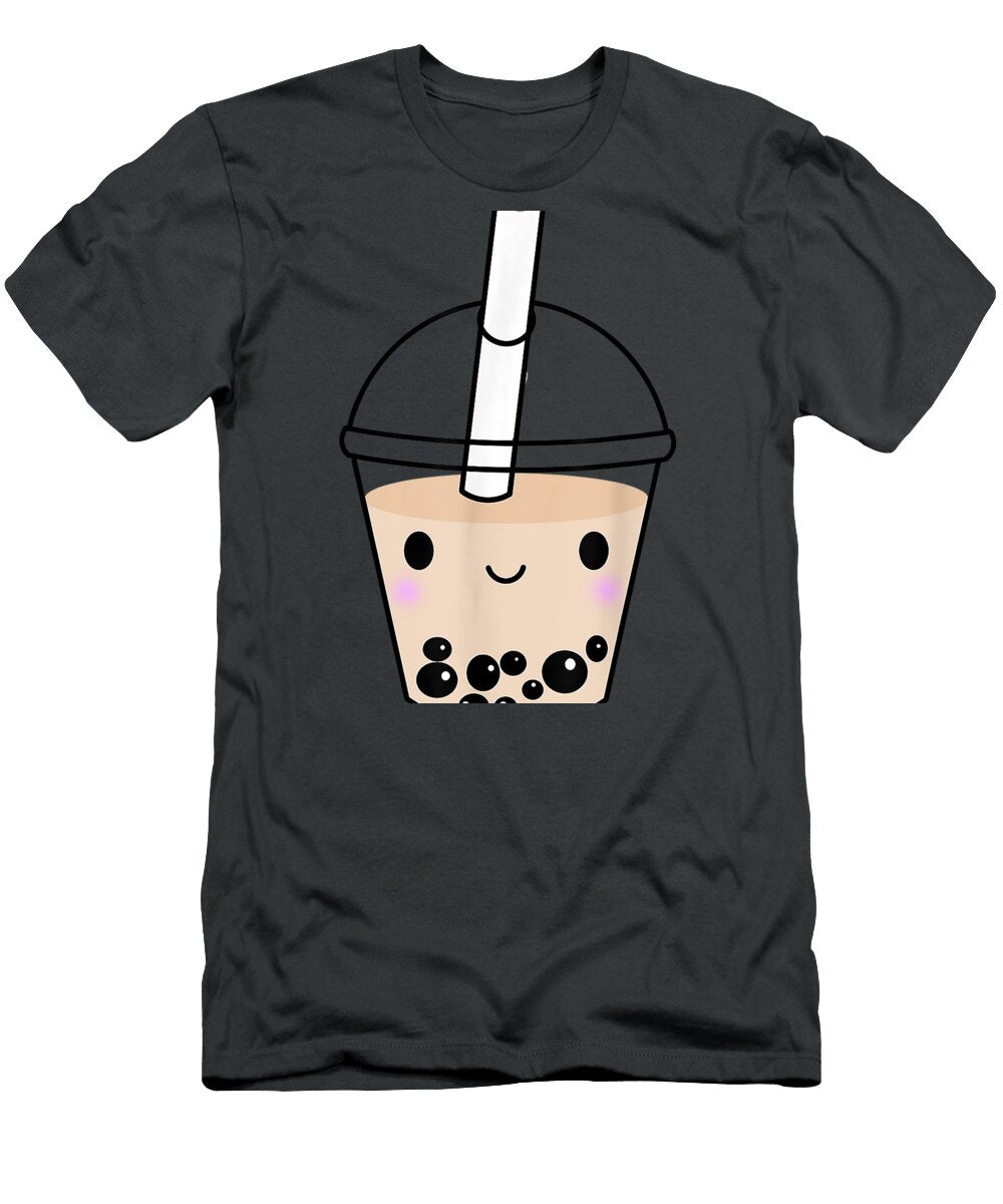 Cute Kawaii Bubble Tea Boba Milk Tea Lover Black T-Shirt