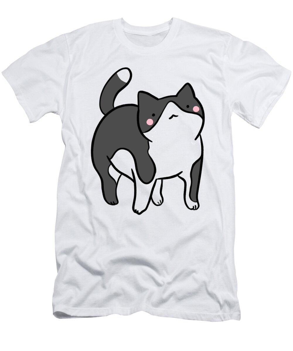 Cute Kawaii Cat Anime Cartoon Kitten Standing Licensed Art T-Shirt