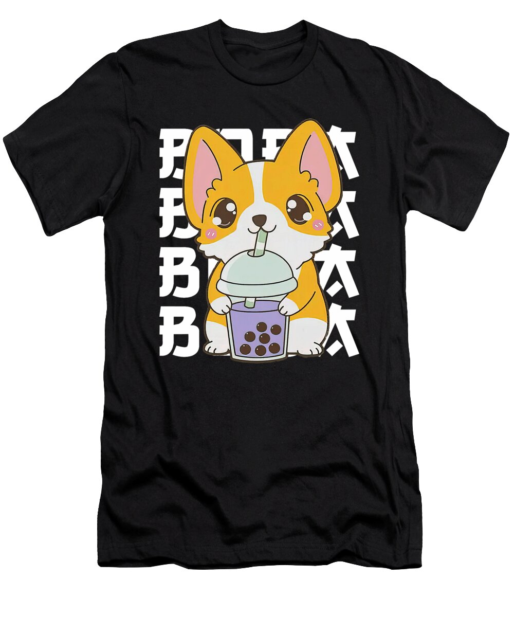 Cute Kawaii Corgi Bubble Drink Boba Milk Tea Dog Zyneu Gangd T-Shirt