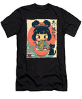 Cute Kawaii Japanese Girl and Cat Eating Ramen Zyneu Gangd T-Shirt