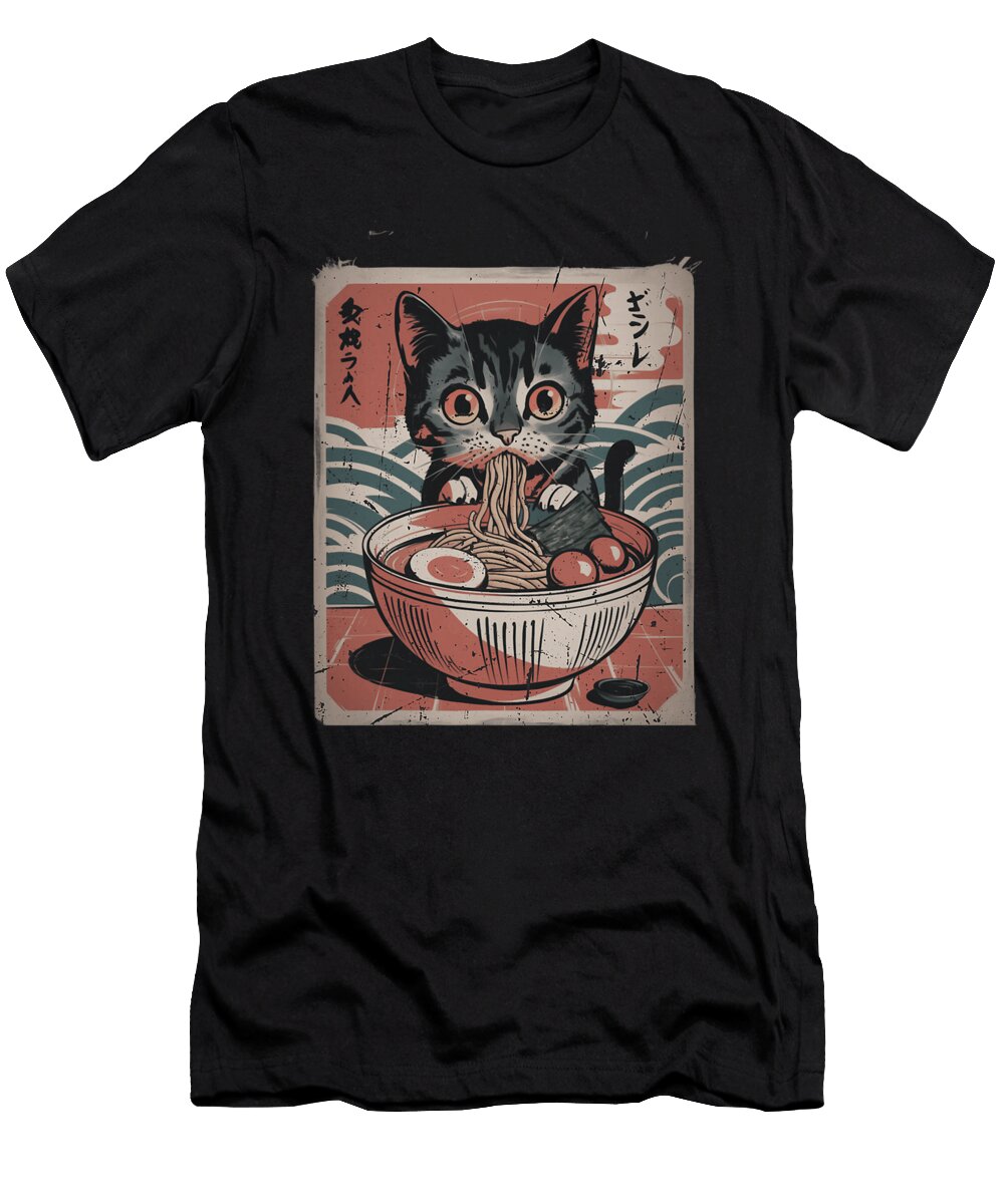 Cute Kitten Kawaii Cat Ramen Bowl Japanese Art Zyneu Gangd T-Shirt